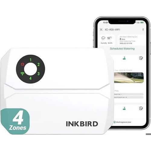 Programmateur Arrosage WiFi 4 Voies - Minuteur Intelligent avec App, Mémoire & Ajustement Saisonnier pour Jardin Automatisé
