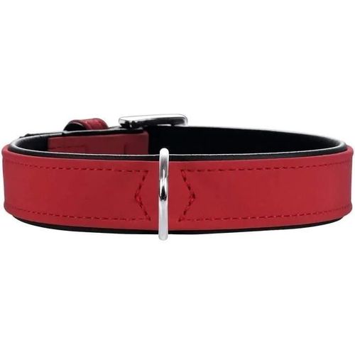 Collier - Hunter - Doux - Taille M - Rouge - Cuir De Vache Grainé