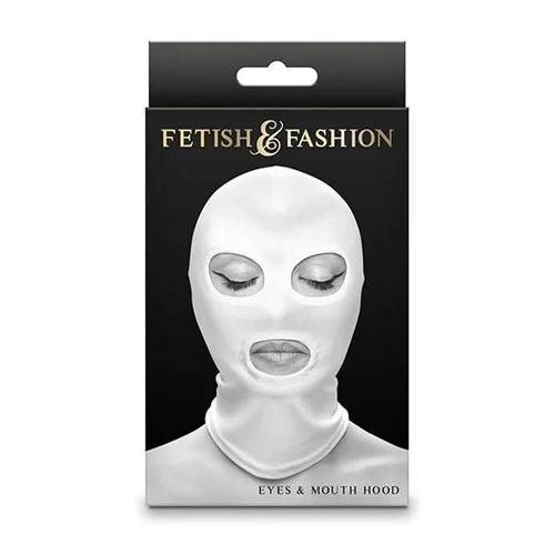 Cagoule Fétiche Mode Yeux Et Bouche Blanc