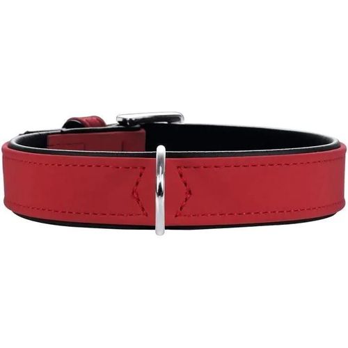 Collier Pour Chien - Hunter - Softie - Simili Cuir - Rouge/Noir - Taille 55