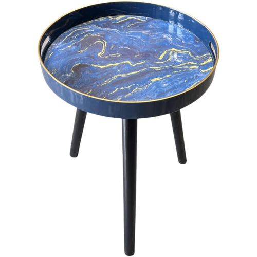 Gouts Et Couleurstables D'appoint Rondes Avec 3 Pieds Amovibles En Bois, Table À Plateau Polyvalent, Parfaite Pour La Table Basse Ronde, Le Thé Et La Relaxation De 45 Cm (Géométrique 3 Couleurs)