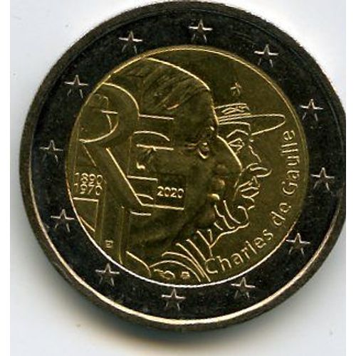 France 2 Euros 2020 Commémorative Charles De Gaulle