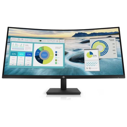 HP P34hc G4 - P-Series - écran LED - incurvé - 34" - 3440 x 1440 WQHD @ 60 Hz - VA - 250 cd/m² - 3500:1 - 5 ms - HDMI, DisplayPort, USB-C - haut-parleurs - noir