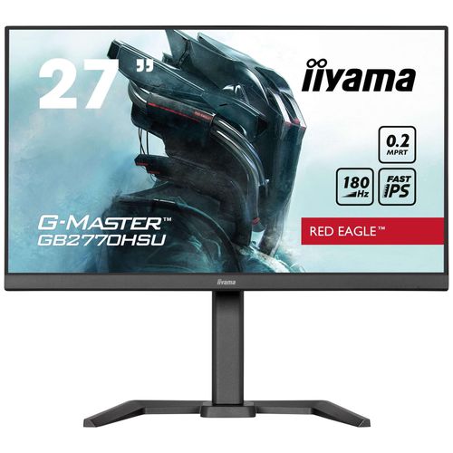 iiyama G-MASTER Red Eagle GB2770HSU-B6 - Écran LED - jeux - 27" - 1920 x 1080 Full HD (1080p) @ 180 Hz - Fast IPS - 300 cd/m² - 1000:1 - 0.2 ms - HDMI, DisplayPort - haut-parleurs - noir, mat