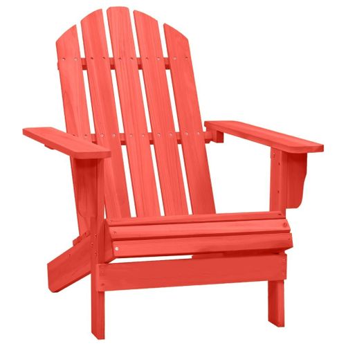 Vidaxl Chaise De Jardin Adirondack Bois De Sapin Massif Rouge