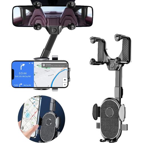 Support De Téléphone Pour Rétroviseur De Voiture, Support De Téléphone Portable Pour Voiture, Support De Téléphone Rotatif Multifonctionnel Rétractable Flexible À 360°