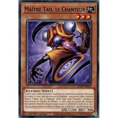 Yu Gi Oh ! Maître Tao, Le Chanteur Agov-Fr025 Commune En Français