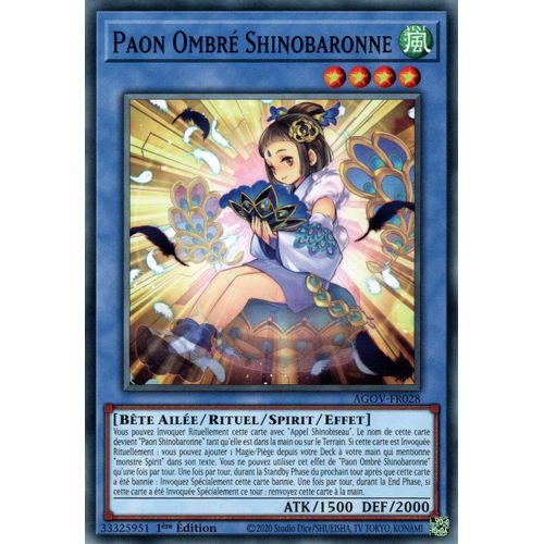 Yu Gi Oh ! Paon Ombré Shinobaronne Agov-Fr028 Commune En Français