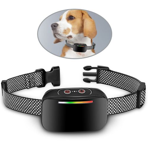 Collier Anti Aboiement Pour Chien Automatique Avec Contrôle Intelligent Des Aboiements, Son Vibration Choc Efficace, 4 Niveaux De Sensibilité Avec Indicateur Led, Ip67 Et Rechargeable