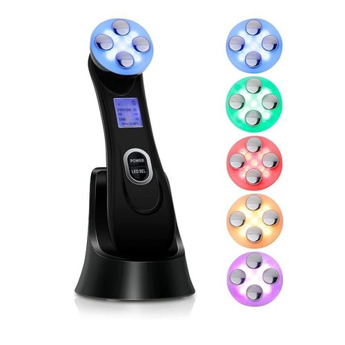 Dispositif De Beauté Ultrasonique Appareil Anti Rides Anti-Âge Visage,Appareil À Ultrason Visage Soin Visage Mésothérapie Faciale 6 Modes Led Machine De Rajeunissement De La Peau