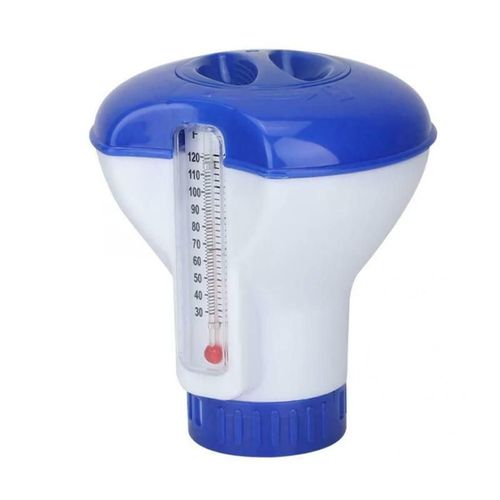 Diffuseur de chlore flottant pour piscine, avec thermomètre, automatique pour piscines, spas, jacuzzis, aquariums et bassins à poissons.