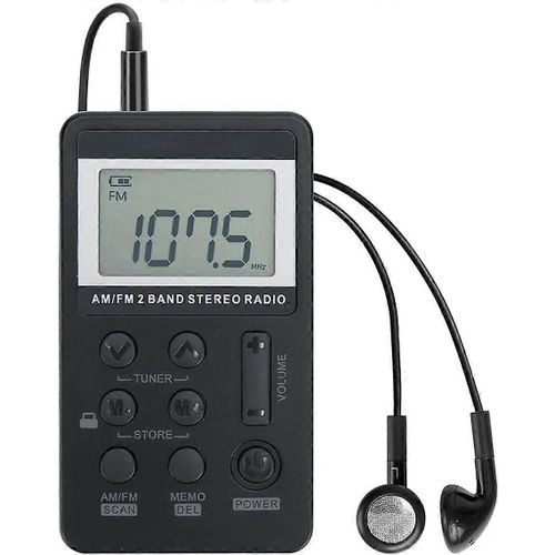 Personal AM/FM Pocket Radio Portable VR-Robot - Mini Digital Tuning Walkman Radio