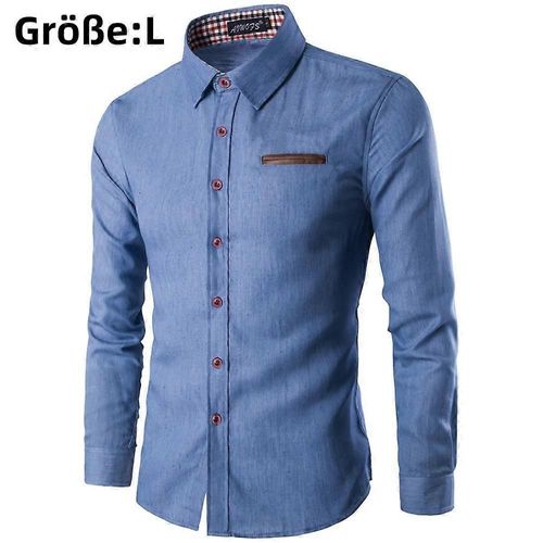 Chemise En Jean À Manches Longues Pour Homme, Chemise Décontractée Pour Homme