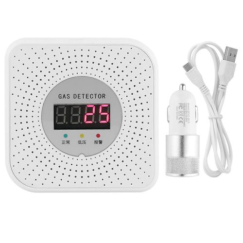 Détecteur de gaz de voiture USB Détecteur de monoxyde de carbone Alerte de fuite de gaz toxique Détecteur de CO 5V