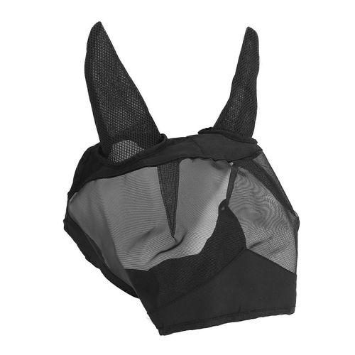Cheval Visage Couverture Fine Maille Garde Mouche Respirant Prévenir Les Morsures Avec Oreilles Long Nez Noir S