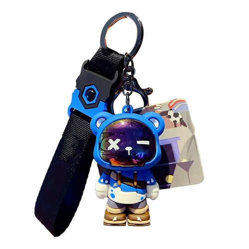 Metal Keychains Cute Bear Shaped Letter Printed Strap Fashionable Key Rings For Men Women Skateboarder