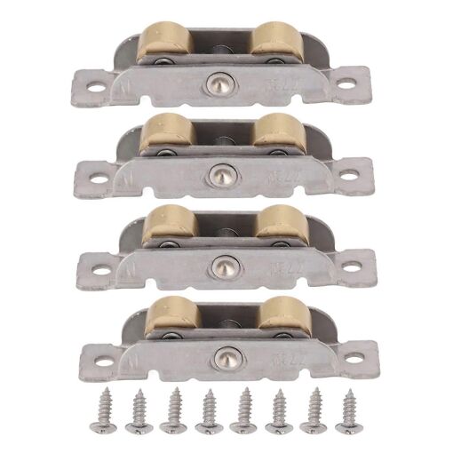 4PCS Coulissant Porte-Patio Patio Porte Coulissante Rouleau Ensembl...