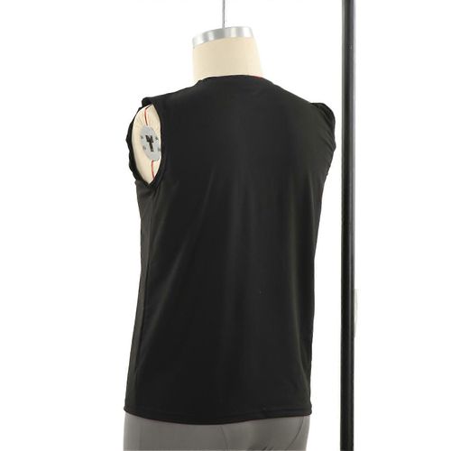 Débardeur D'Entraînement Pour Hommes Sans Manches Chemises Musculaires De Couleur Pure Pour La Musculation Entraînement En Salle De Sportnoir L I