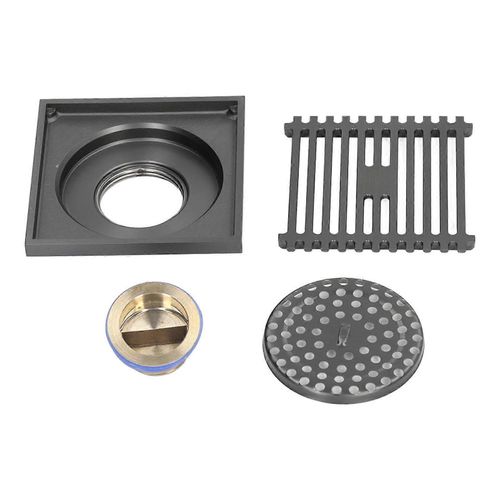 Drain de sol en acier inoxydable carré anti odeur grande échelle de salle de bain grille pour la maison balcon gris