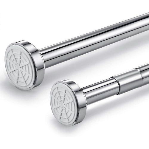 Tige télescopique en acier inoxydable, tringle à rideau de douche sans perçage, tige de serrage réglable en tournant, maintien sûr comme tringle de douche, tringle à rideau, clo