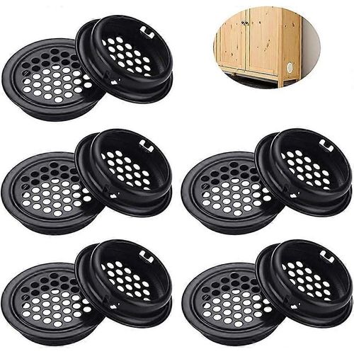 Grille de Ventilation inox Ronde Grille ventilation inoxydable Grille de Ventilation Inox Ronde 10 Pices Grille daration Noir pour Armoire Placard Ven