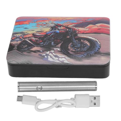 Protection contre les surcharges de l¿étui à cigarettes Boîte à cigarettes rechargeable sans allumage de bruit avec le modèle de moto de lumière respiratoire plus léger