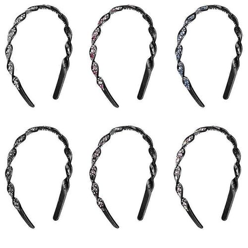 Rhinestone Beaded Elastic Headband, Fashionable Handmade Crystal Beaded Elastic Hairbands Lady Women Girls Hair Jewelry Accessories, 6 Pieces