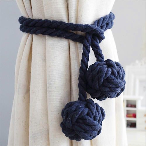 [Yuexinghui] Effacer Les Produits D¿Inventaire (Quatre Parties) 1 Paire De Boules De Reliure De Rideau Bleues Cachées Doubles Boules