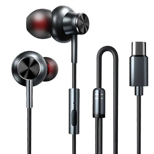 Écouteurs USB Type-C Écouteurs intra-auriculaires stéréo à réduction de bruit des basses avec micro compatible avec le téléphone Type-c comme Google Pixel 2/3/4/2xl/3xl/4XL, Huawei, HTC,