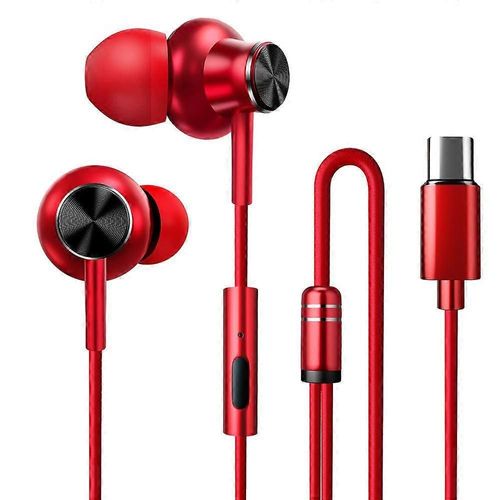 Écouteurs USB Type-C Écouteurs intra-auriculaires stéréo à réduction de bruit des basses avec micro compatible avec le téléphone Type-c comme Google Pixel 2/3/4/2xl/3xl/4XL, Huawei, HTC,