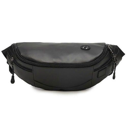 Grand sac de taille noir Fanny Pack pour hommes femmes sac de ceinture poche hanche sac de fesse poitrine sac à bandoulière avec prise casque, Premium imperméable à l¿eau léger Fanny Pa