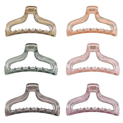 Candy Color Hair Claw Clips Transparent Chain Bow Tie Big Jaw Hair Barrette