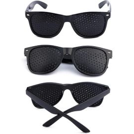 Rasterbrille Pinhole Glasses Schwarz Lochbrille Gitterbrille mit