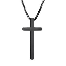 Zense - Collier Homme Avec Pendentif Croix Gothique Noire Zp0258