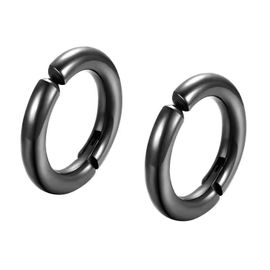 Zense - Boucles D'oreilles Noires Homme Anneaux Sans Perçage Ze0075