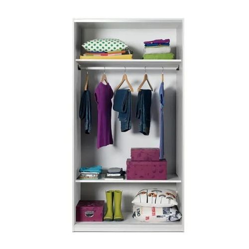 Armoire / Placard De Rangement De 2 Portes Coulissantes Coloris Blanc - Longueur 94 X Profondeur 52 X Hauteur 182 Cm