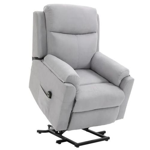 Fauteuil Releveur De Relaxation Réglable Tissu Gris Clair