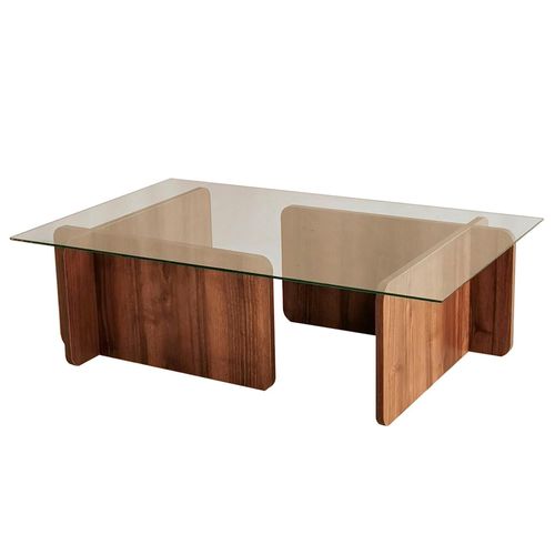 Table D?Appoint Rhin Design Verre Trempé En Couleur Nogal, 105x30x65