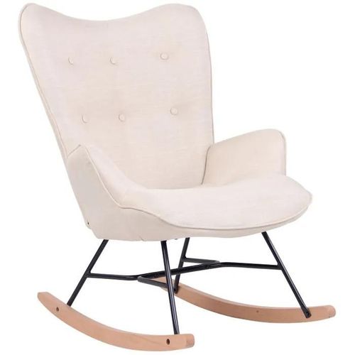 Fauteuil À Bascule Sanka En Tissu Crème