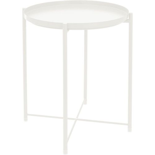 Table D'appoint Ronde Blanc Plateau Amovible Bout De Canapé Table Basse Salon