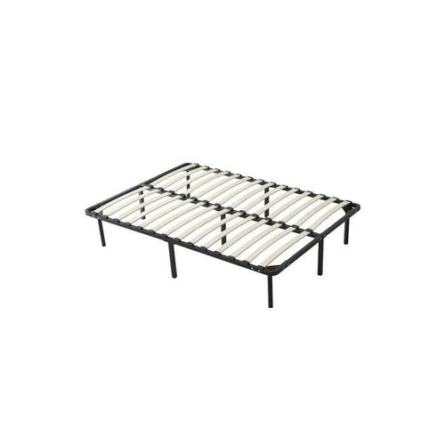 Jacky - Solide Et Confortable Sommier 200x200 X 29 Cm Cadre A Lattes+12 Pieds En Metal - Montage Rapide Et Facile - Epaisseur Du Metal +/- 1,2 Mm 3 X 14 Lattes En 9mm