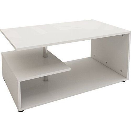Table Basse Blanc Moderne Table D'appoint Avec Espace De Rangement Ml-Design