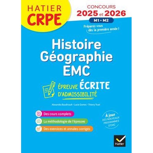 Histoire-Géographie-Emc- Crpe 2025-2026 - Epreuve Écrite D'admissibilité