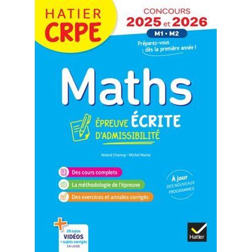 Mathématiques - Crpe 2025-2026 - Epreuve Écrite D'admissibilité