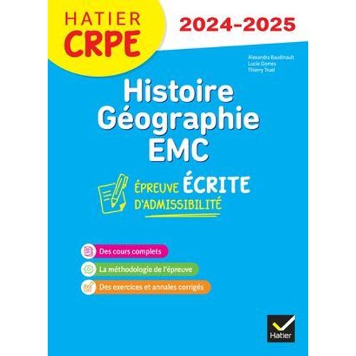 Histoire-Géographie-Emc- Crpe 2024-2025 - Epreuve Écrite D'admissibilité