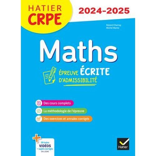 Mathématiques - Crpe 2024-2025 - Epreuve Écrite D'admissibilité