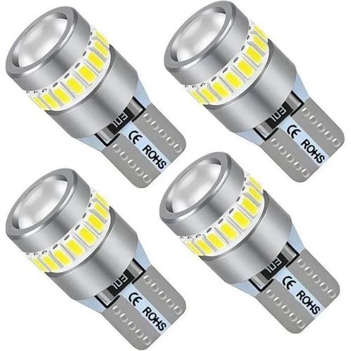 W5W T10 LED Ampoules 6000K Lumière Blanche,12V Plafonnier Pour Les Plaque D'immatriculationLes Feux Latéraux de Position (Pack de 4)