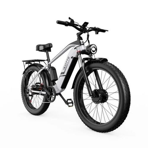 Vélo Électrique Duotts F26, Double Moteur 2 X 750 W, Batterie 48 V 20 Ah, Pneus 26 X 4,0 Pouces, Disque Hydrauliques, Argent
