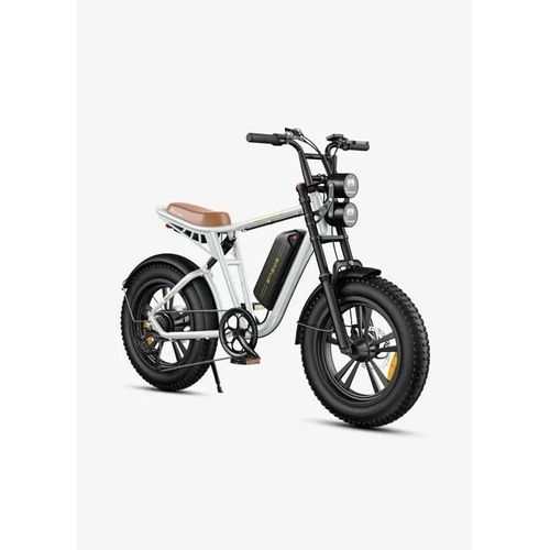 Engwe M20 Vélo Électrique, Moteur 1000 W, Batterie 48 V 13 Ah, Pneus 20 × 4 Pouces, Suspension Intégrale, 7 Vitesses, Blanc