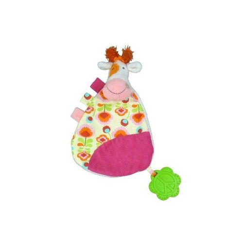 Doudou Vache Ebulobo avec anneau de dentition pour bébé